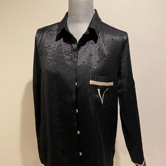 Victoria's Secret Black Satin Blouse - Picture 2 of 7